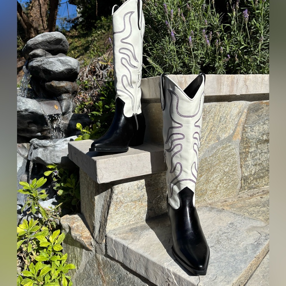 Wild Pair Leahne Faux Leather Western Boots